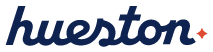 Hueston logo with white outline