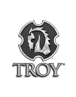 Troy Industries logo with stylized horse emblem representing the brand.